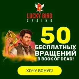 50 фриспинов без депозита с выводом в казино Lucky Bird